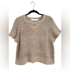 Bishop+Young‎ Women’s Military Raglan Sweater Cotton Knit Short Sleeve Top XS